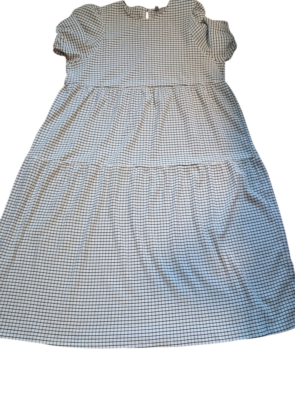 ASOS Black & White Check Tiered Dress